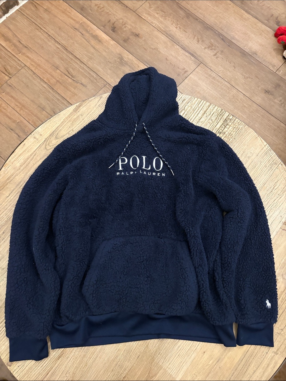 Polo by Ralph Lauren Navy Sherpa Pile Crewneck Hoodie Sweatshirt